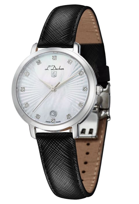 Женские часы L`Duchen Eternity D 801.11.33, механизм кварцевый, циферблат белый, браслет кожа — Изображение 2
